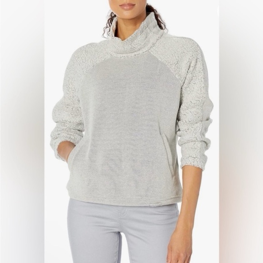 prAna Lockwood fleece Sweater Bone Heather M - Picture 3 of 8